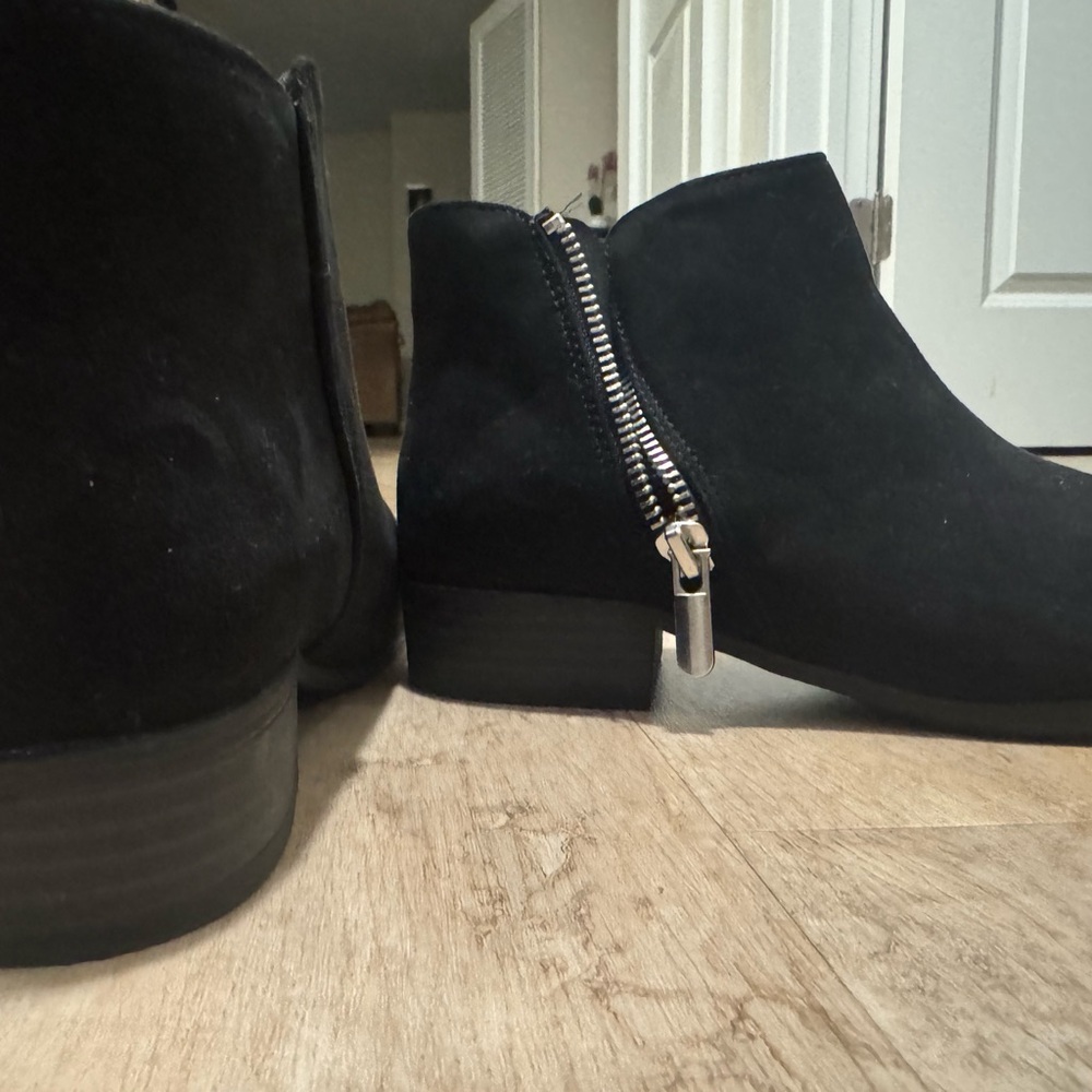 Girls Black Ankle Boots with Zipper